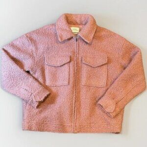 Urban Outfitters Teddy Zip-up Coat in Dusty Rose/Blush Women’s Size Large